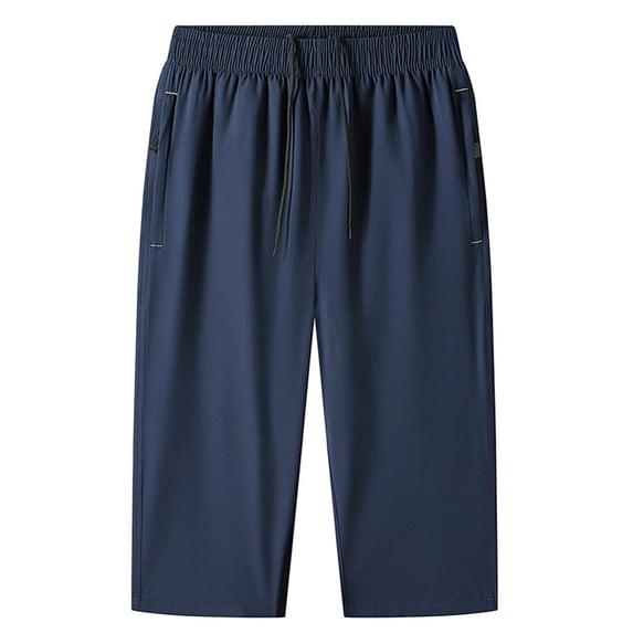UVEASISHA Men's Training Sports Shorts Big and Tall Lightweight Loose Casual Summer Shorts,2025 Mens Knee Length Joggers, with Pockets for Tennis & Running Dark Blue,XXXXXXXL