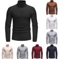 thumbnail image 1 of UVEASISHA Men's Turtleneck Sweater Slim Fit Long Sleeve Ribbed Knit Pullover Fall Winter Warm Jumper Sweaters Solid Basic Thermal Tops Today's Sales Black M, 1 of 3