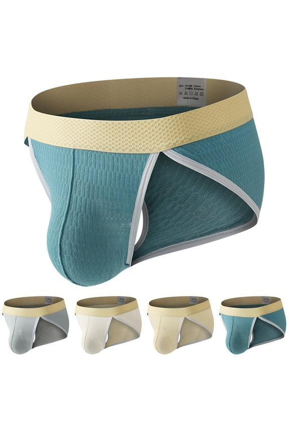 Men's Underwear Cotton Briefs Low Rise Soft Underpants Comfy Stretch Triangle Khaki XXL