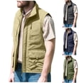 thumbnail image 1 of UVEASISHA Men's Utility Vest with Pockets Stand Collar Zip Up Outdoor Vest Lightweight Loose Fit Breathable Big And Tall Jacket for Hiking Fishing Travel And Workwear Dark Blue 3XL, 1 of 8