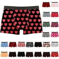 thumbnail image 1 of UVEASISHA Men's Valentines Boxers Holiday Novelty Lips Print Boxer Briefs Comfort Breathable Swim Trunks Stretchy Low Rise Underpants Cozy Soft Daily Wear Pink L, 1 of 3