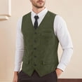 thumbnail image 1 of UVEASISHA Men's Vintage Corduroy Suit Vest Single Breasted Western Cowboy Vest Casual V-Neck Dress Waistcoat Classic Slim Fit Casual Business Vests Army Green 3XL, 1 of 8