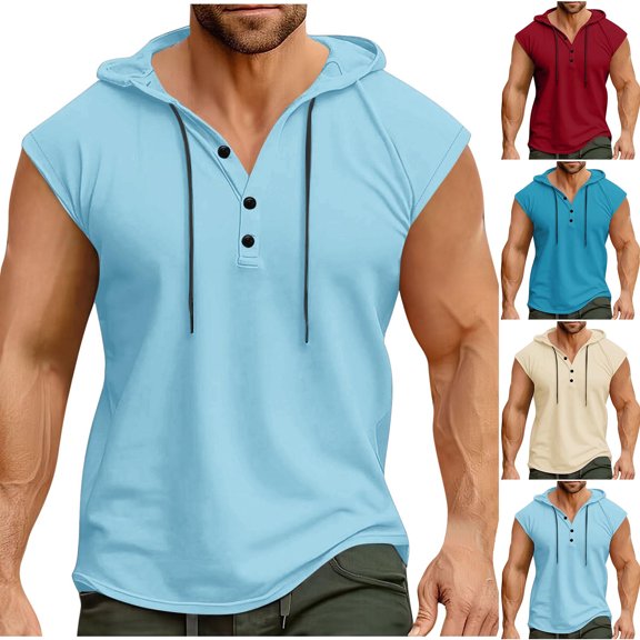 UVEASISHA Men's Workout Hooded Tank Tops Mesh Quick Dry Sleeveless Training Hoodies Gym Bodybuilding Muscle Cut Off T Shirt Athletic Running Hoody Shirts Khaki S