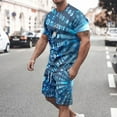 thumbnail image 1 of UVEASISHA Men's Workout Short Sets,Men's 2 Piece Tracksuit Outfits 3D Digital Print Shirt and Shorts Set Big and Tall Summer Sweatsuit Casual Drawstring Shorts Outfit, 1 of 5