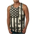 thumbnail image 1 of UVEASISHA Men's Workout Tank Tops 4th of July Sleeveless T-Shirts for Men USA Stars and Stripes Print Tank Shirts Holiday Casual Cool Streetwear Muscle Tanks Brown M, 1 of 4