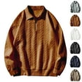 thumbnail image 1 of UVEASISHA Men's Zip Up Sweatshirts No Hood Jacquard Casual Long Sleeve Polos Shirts Textured Golf Shirt 2025 Fall Soft Comfy Pullover Top Back to College Sale,Khaki,S, 1 of 8