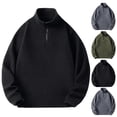 thumbnail image 1 of UVEASISHA Mens 1/4 Zip Fleece Sweatshirt Fashion Long Sleeve Mock Neck Pullover Sweater Winter Fuzzy Warm Pullover Sweatshirts Black XXL, 1 of 8
