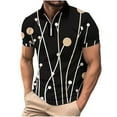 thumbnail image 1 of UVEASISHA Mens 1/4 Zip Polos Shirt,Mens Polos Shirts Quarter Zip Shirts Casual Graphic Summer Lightweight Short Sleeve Golf Collared Shirt,Black XL, 1 of 5
