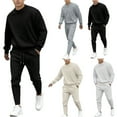 thumbnail image 1 of UVEASISHA Mens 2 Piece Waffle Knit Set Long Sleeve Pullover Sweatshirt and Drawstring Jogger Pants Sweatsuits Casual Fall Outfits with Pockets Gray XXL, 1 of 6