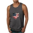 thumbnail image 1 of UVEASISHA Mens 4th of July Tank Top Funny,Men's Heart USA Flag Stars and Stripes Tank Tops Retro Muscle 1776 Sleeveless Shirt American Flag Tank Tops for Men 2025 Dark Gray, 1 of 3