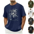 thumbnail image 1 of UVEASISHA Mens 4th of July T Shirts American Flag Elk Graphic Tee Short Sleeve Vintage Streetwear T-Shirts Gray XL, 1 of 5