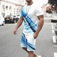 thumbnail image 1 of UVEASISHA Mens Athletic Track Suits 2 Piece Set,Men's Short Sets 3D Print Shirt and Shorts Tracksuit Outfit Summer Short Sleeve Casual Sportwear Set Sales Today Clearance, 1 of 5