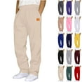 thumbnail image 1 of UVEASISHA Mens Baggy Sweatpants Fleece Straight Leg Comfy Casual Elastic Waist Drawstring Athletic Workout Jogger with Pockets Dark Gray XL, 1 of 4
