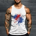 thumbnail image 1 of UVEASISHA Mens Big and Tall 4th of July Shirts USA Flag Print Workout Tank Tops for Men Sleeveless Crewneck Patriotic Shirt Holiday Casual Slim Fit Tank Top White L, 1 of 5