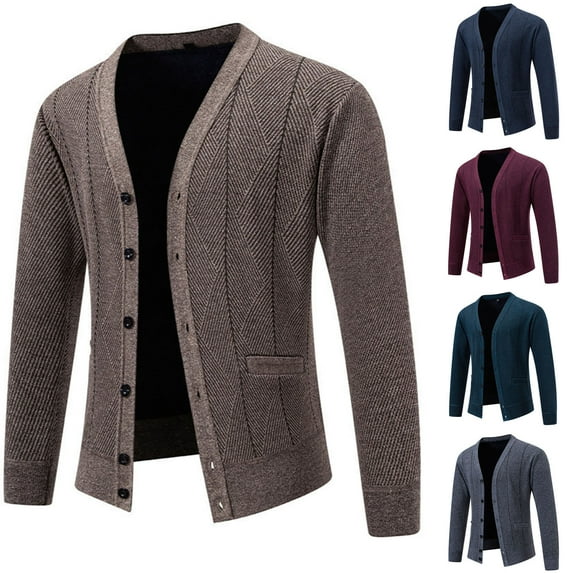 UVEASISHA Mens Big and Tall Cardigan Sweater Vintage Long Sleeve Button V Neck Knitted Jackets Stretchy Casual Open Front Cardigans Fall Clothes Navy 3XL