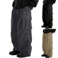 thumbnail image 1 of UVEASISHA Mens Big and Tall Cargo Pants Lightweight Parachute Pants Solid Color Baggy Pants Relaxed Fit Casual Streetwear Trousers with Multi Pockets Dark Gray 5XL, 1 of 8