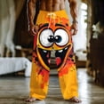 thumbnail image 1 of UVEASISHA Mens Big and Tall Linen Pants Funny Printed Beach Vacation Slacks Drawstring Elastic Waist Loose Straight Leg Trousers with Pockets Multicolor 5XL, 1 of 3