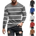 thumbnail image 1 of UVEASISHA Mens Big and Tall Striped T Shirts Fall Fashion Hipster Graphic Tees Slim Fit Casual Crewneck Muscle Tee Soft Stretchy Athletic Tops White L, 1 of 5