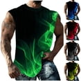 thumbnail image 1 of UVEASISHA Mens Big and Tall Tank Tops Fashion Flame Print Sleeveless T-Shirts Crewneck Casual Gym Muscle Tanks Lightweight Quick Dry Workout Shirt Blue XXL, 1 of 6