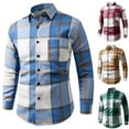 thumbnail image 1 of UVEASISHA Mens Big and Tall Plaid Shirt Long Sleeve Button Down Shirts Business Casual Flannel Shacket with Chest Pocket Red L, 1 of 4
