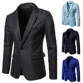thumbnail image 1 of UVEASISHA Mens Blazer Suit Jacket Solid Color Casual Business Blazers Slim Fit One Button Stylish Wedding Tuxedo 2025 Fashion Formal Office Jackets Clearance Sales Today,Blue,XL, 1 of 5