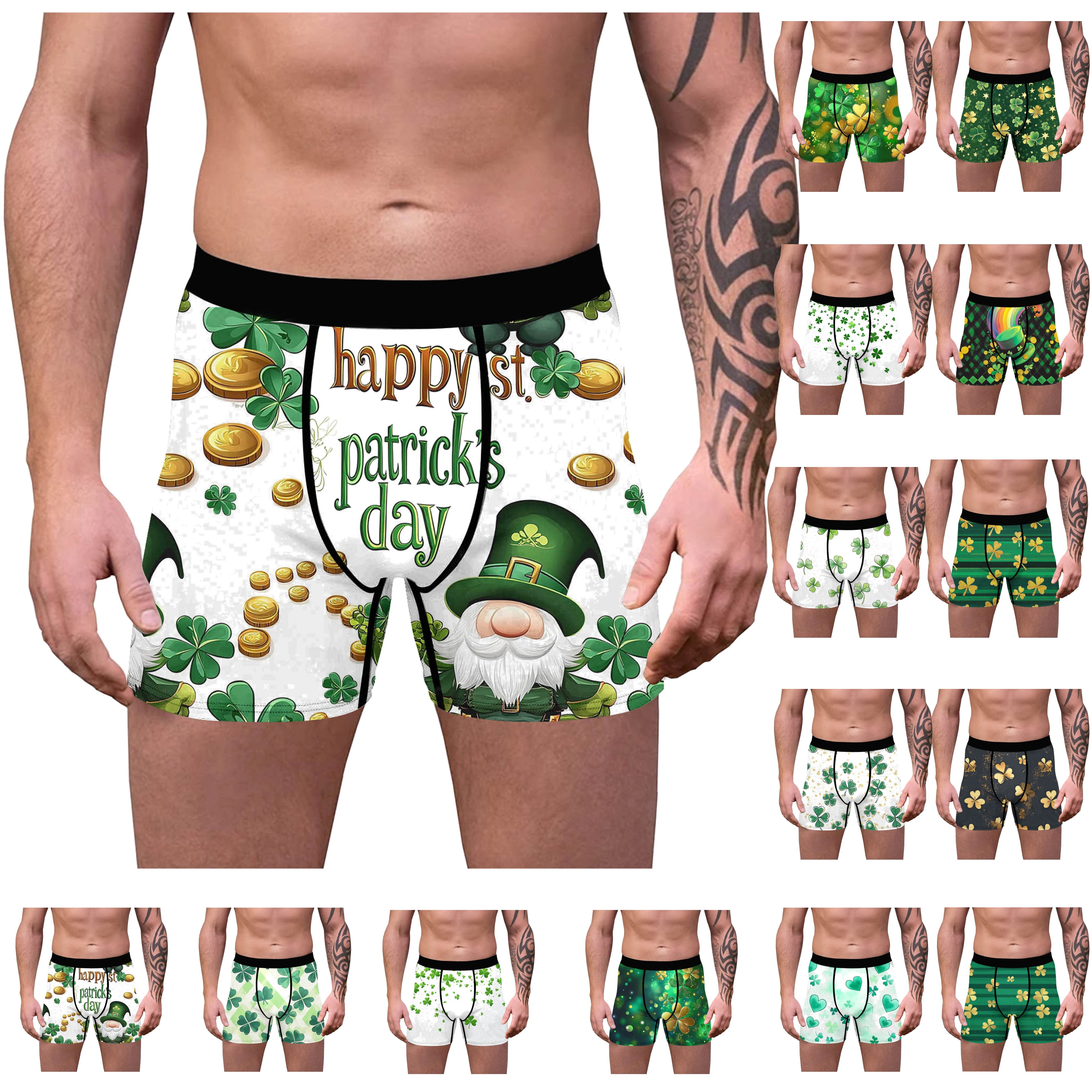 UVEASISHA Mens Boxer Briefs St. Patrick's Day Fancy Print Underwear ...