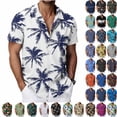 thumbnail image 1 of UVEASISHA Mens Button Down Shirts Big and Tall Fashion Tie Dye Printed Hawaiian Shirt Short Sleeve Regular Fit Summer Beach Shirts Dark Blue S, 1 of 9