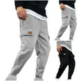 thumbnail image 1 of UVEASISHA Mens Casual Jogger Pants Drawstring Elastic Waist Cargo Pants LightweighT Relaxed fit Sweatpants for Running Jogging Multi Pockets Athletic Trousers Limited Time Deal,Gray,3XL, 1 of 6