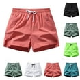 thumbnail image 1 of UVEASISHA Mens Casual Shorts with Pockets Lightweight Drawstring Workout Shorts Summer Side Split Athletic Short Pants Solid Color Beach Shorts Green S, 1 of 3