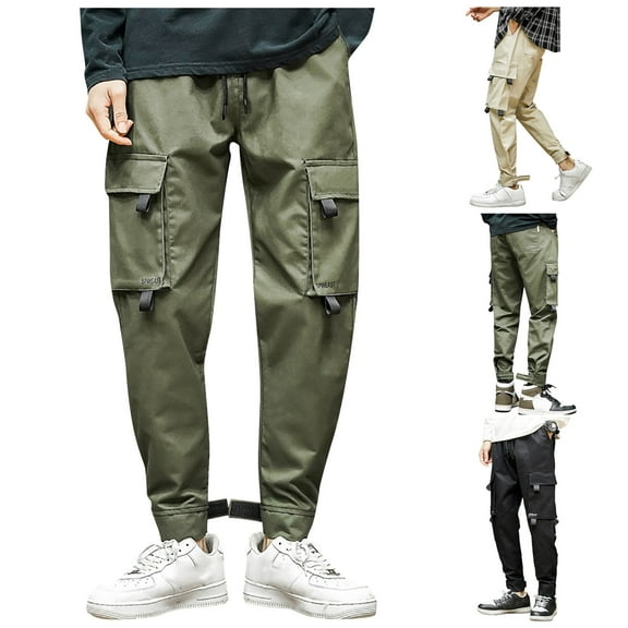 UVEASISHA Mens Climbing Pants, Fashion Cargo Pants for Men Casual Lightweight Hiking Pants Slim Fit Tapered Cargo Pants with Adjustable Ankle Cuff Winter Sales