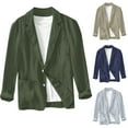 thumbnail image 1 of UVEASISHA Mens Cotton Suit Jacket Regular Fit Casual Solid Color Blazer Jackets Fall Long Sleeve Single Breasted Lightweight Shirt Jacket with Pocket Sales Today Clearance,Army Green,XL, 1 of 6