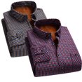 thumbnail image 1 of UVEASISHA Mens Dress Shirts Long Sleeve Fleece Lined Shacket Winter Sherpa Warm Shirt Jackets Big and Tall Casual Button Down Shirts with Pockets Red 4XL, 1 of 7