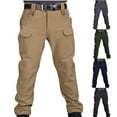thumbnail image 1 of UVEASISHA Mens Fleece Hiking Pants,Tactical Cargo Pants for Men Outdoor Loose Military Pants Elastic Waist Zipper Button Trousers with Multi Pockets, 1 of 6