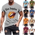 thumbnail image 1 of UVEASISHA Mens Football Graphic Tees Big and Tall Casual Short Sleeve Baseball Lover T-Shirts Slim Fit Crewneck Gym Workout Shirt Gifts for Men Army Green M, 1 of 6