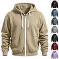 thumbnail image 1 of UVEASISHA Mens Full Zip Sweatshirt with Hood Color Block Drawstring Zipper Hoodies Big and Tall Casual Drop Shoulder Long Sleeve Athletic Jackets with Pockets Black L, 1 of 6