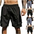 thumbnail image 1 of UVEASISHA Mens Hawaiian Beach Shorts Flame Print Tropical Shorts with Pockets Lightweight Drawstring Short Pants Black M, 1 of 4