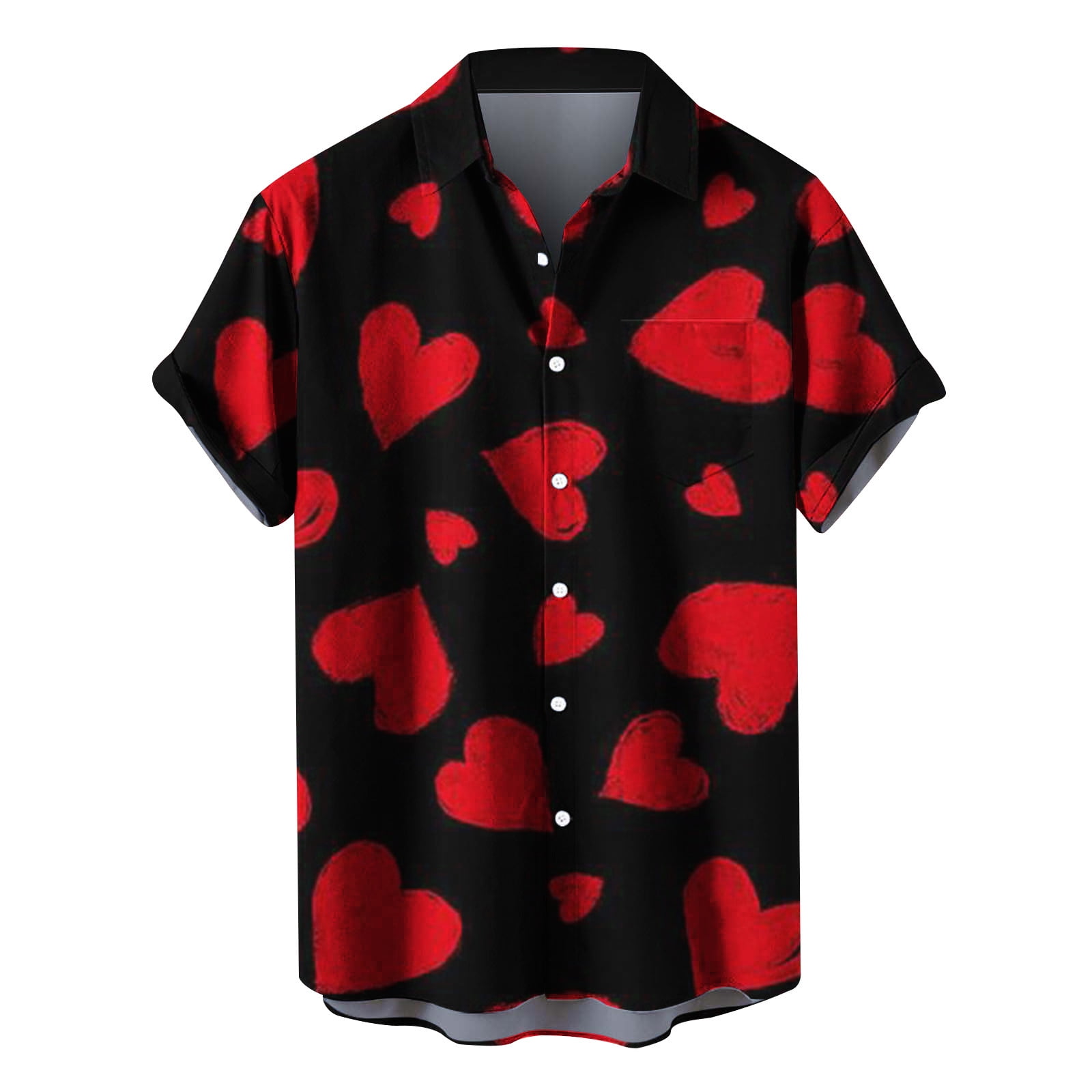 VISESUNNY Men's Hawaiian Shirt - Short Sleeve Aloha Button Down With Monkey Banana Print, Medium