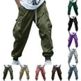 thumbnail image 1 of UVEASISHA Mens Hiking Pants Tall,Drawstring Cargo Pants for Men Baggy Outdoor Hiking Work Pants Stretch Ankle Joggers Multi Pockets Lightweight Tactical Pants Sales Today, 1 of 8