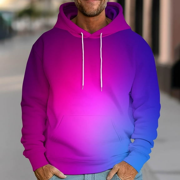 UVEASISHA Mens Hooded Sweatshirt Tie Dye Graphic Pullover Tops Fall Fashion Hipster Hoodies Casual Long Sleeve Drawstring Sweatshirts Back to School Sales Today,Purple,3XL
