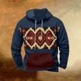 thumbnail image 1 of UVEASISHA Mens Hoodies Pullover Vintage Ethnic Style Print Hooded Sweatshirt Cowboy Western Aztec Drawstring Tops with Kangaroo Pocket Dark Blue M, 1 of 3