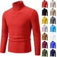 thumbnail image 1 of UVEASISHA Mens Knitted Pullover Turtleneck Slim Fit Sweater Big and Tall Casual Buisness Dress Sweaters Ribbed Knit Soft Stretchy Undershirt Sky Blue L, 1 of 3