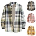 thumbnail image 1 of UVEASISHA Mens Lightweight Button Down Shirt Jackets Plaid Long Sleeve Loose Flannel Shirts 2025 Fall Cotton Shacket Jacket with Pocket Prime Sales Clearance,Black,XL, 1 of 5