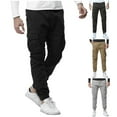 thumbnail image 1 of UVEASISHA Mens Lightweight Cargo Pants Quick Dry Casual Hiking Travel Pants Stretch Slim Fit Work Pants for Men Drawstring Joggers with Zip Pockets Khaki XL, 1 of 8