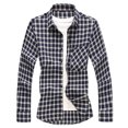 thumbnail image 1 of UVEASISHA Mens Lightweight Casual Shacket Flannel Plaid Shirts Fall Long Sleeve Button Down Shirt Jackets Cotton Soft Thin Jacket with Pocket 90% off Clearance Sale,Black,M, 1 of 3
