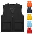 thumbnail image 1 of UVEASISHA Mens Lightweight Work Vest with Pockets Mesh Quick Dry Cargo Vests Zip up V Neck Sleeveless Hiking Jackets Outdoor Sports Travel Waistcoat Yellow L, 1 of 5