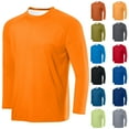 thumbnail image 1 of UVEASISHA Mens Long Sleeve Mesh T Shirts Moisture Wicking Quick Dry Workout Shirt Lightweight Casual Crewneck Muscle Tees Solid Color Pullover Tops Navy XL, 1 of 3