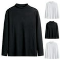 thumbnail image 1 of UVEASISHA Mens Long Sleeve Mock Neck T Shirts Fall Fashion Turtleneck Pullover Tops Comfy Casual Thermal Undershirts White L, 1 of 9