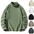 thumbnail image 1 of UVEASISHA Mens Mock Neck Sweatshirt Winter Fleece Warm Pullover Tops Drop Shoulder Long Sleeve Sweaters Solid Color Jumper Tops White XL, 1 of 8