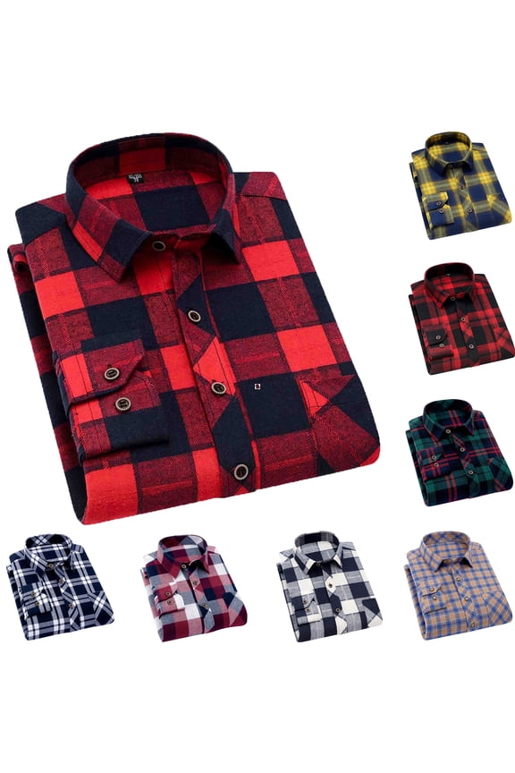 Mens Plaid Button Up Shirt Fall Long Sleeve Lightweight Shacket Regular Fit Casual Business Dress Shirts Fashion Flannel Shirt Jackets Yellow L