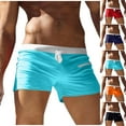 thumbnail image 1 of UVEASISHA Mens Quick Dry Swim Brief 2025 Summer Casual Sport Swim Trunks Bathing Suit Soft Stretchy Low Rise Swimwear Board Shorts with Drawstring Daily Clearance Sale Sky Blue XL, 1 of 6